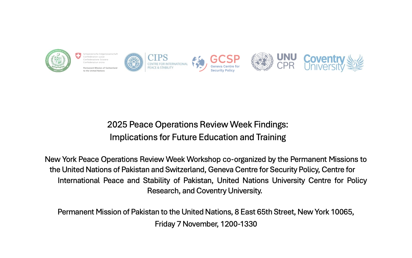 2025 Peace Operations Review Week Findings:   Implications for Future Education and Training