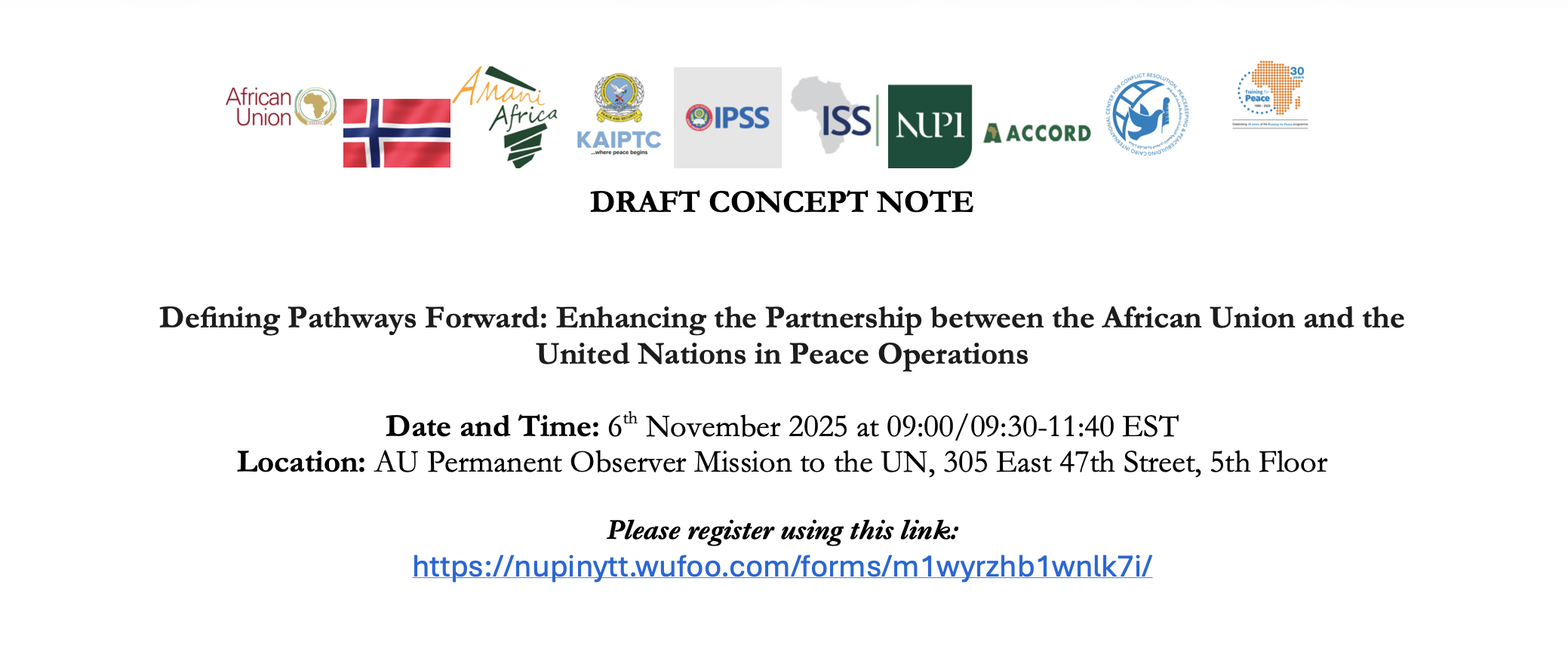 Defining Pathways Forward: Enhancing the Partnership between the African Union and the United Nations in Peace Operations