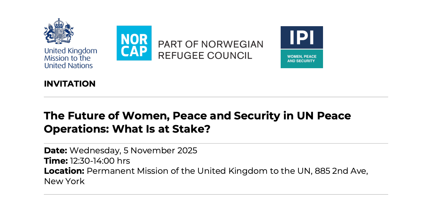 The Future of Women, Peace and Security in UN Peace Operations: What Is at Stake?